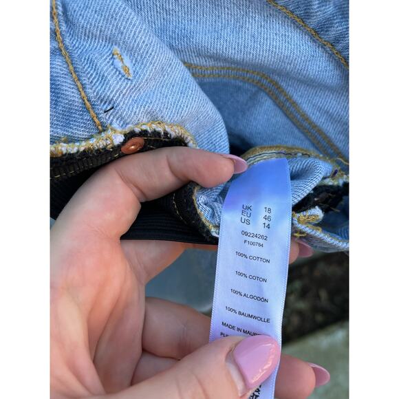 ASOS Light Wash Distressed Relaxed Fit Jeans Size 14 - Picture 3 of 5